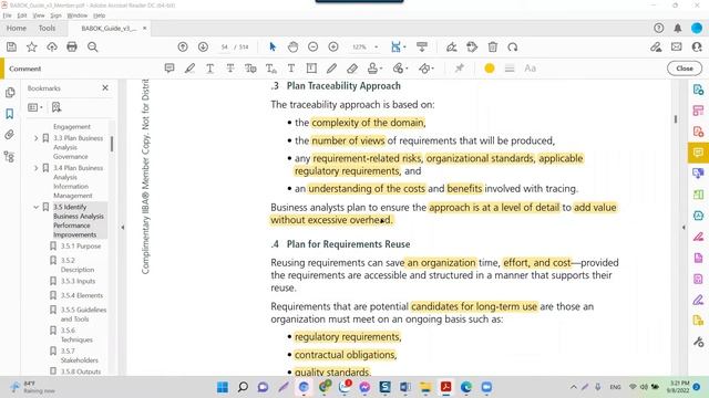 Plan Business Analysis Information Management