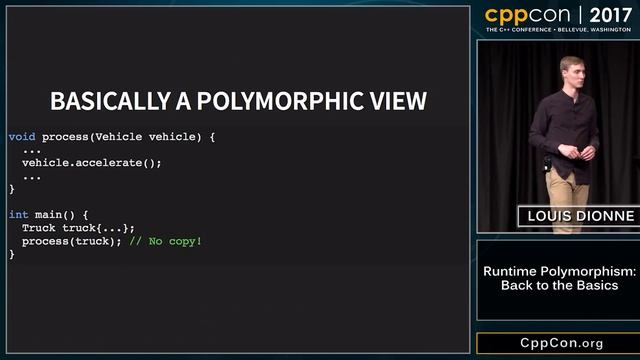 CppCon 2017: Louis Dionne “Runtime Polymorphism: Back to the Basics”