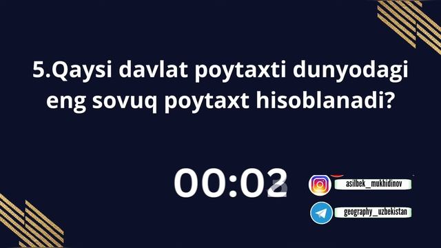"Geografiya Qiziqarli Savol-Javoblar"|@ASLANIBILAN смотреть онлайн