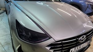 Hyundai Sonata - забронировали прозрачной плёнкой капот, часть крыши, стойки и лобовое