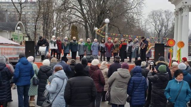 240317 танцы под песню А мы Масленицу дожидаем Красавицу весну увидаем Ой ладу анс Наша песня г Орё смотреть онлайн