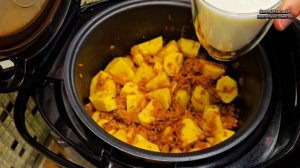 ТУШЁНЫЙ КАРТОФЕЛЬ С ФАРШЕМ /ГОТОВИМ В МУЛЬТИВАРКЕ #мультиварка #картофель #тушение #фарш #редмонд