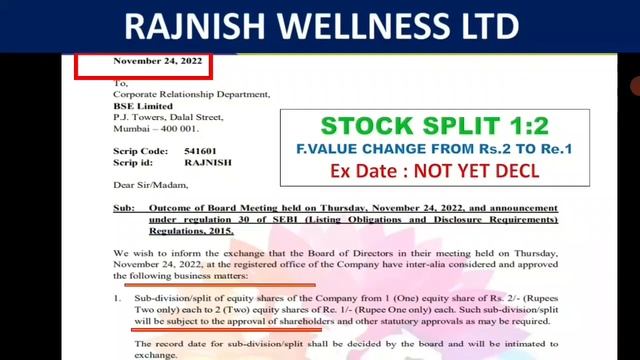 ஸ்ப்ளிட் 1:2  தரும் பங்கு பற்றிய செய்தி , பங்கு பற்றிய செய்தி,  STOCK NEWS IN TAMIL ,தினசரி