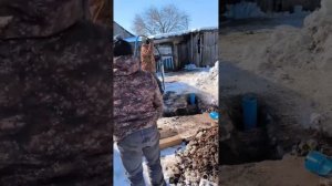 Бурение скважины зимой. Большеглушицкий район Самарской области