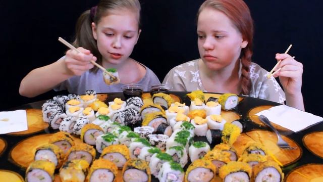 🍣Суши, роллы! 🍣Mukbang! Мукбанг!🍣 Sushi, rolls! 🍣Eating sounds! Eating show!🍣 смотреть онлайн