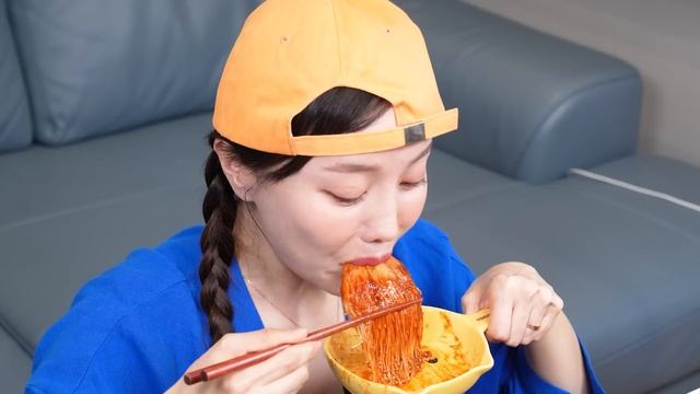 불닭 🔥 팽이버섯 짜장 & 불닭볶음면 먹방 (ft.새우 🦐) Buldak Fire Enokimushrooms Jjajang Ramen Mukbang ASMR Ssoyoung