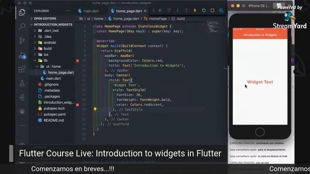 Flutter Course Live: Introduction to widgets in Flutter