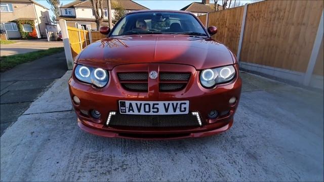 MG ZT CUSTOM HEADLIGHTS BI-XENON QUAD PROJECTOR WITH WHITE + AMBER AND RED ANGEL EYES DRLS