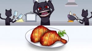 Mukbang Animation Curry Ramen Pork cutlet gimbap set eating Cartoon cat