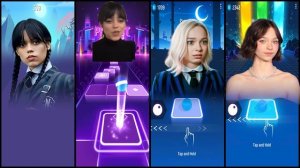 Wednesday Addams vs Jenna Ortega vs Enid Sinclair vs Emma Myers | Tiles Hop