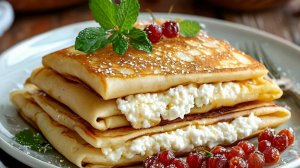 Блинчики с творожной начинкой
🍚 🥞