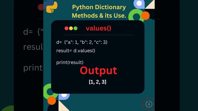 Exploring Python Dictionary Methods 'values()' #python #coding #interview #pythontutorial