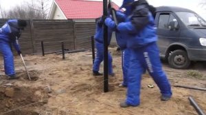 видео установка винтовых свай