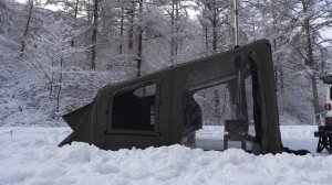 Снежный, снежный кемпинг, надувная палатка, с панорамной верандой