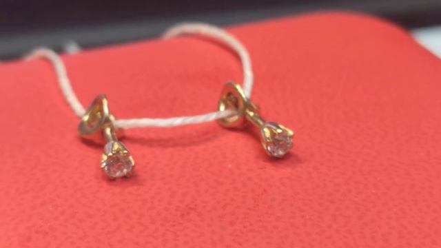 Пусеты из жёлтого золота с фианитами смотреть онлайн