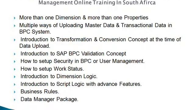SAP Business Planning And Consolidation/Enterprise Performance Management Online Training South Af