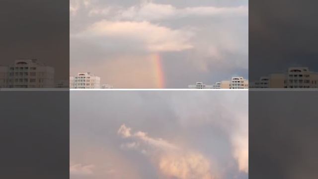 8 июля 2018 года. Радуга, закат, золотые облака. смотреть онлайн