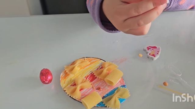 Поделки на Пасху раскрашиваем макароны #поделкинапасху
