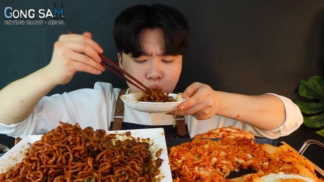 ASMR MUKBANG 트러플 짜파게티 & 치즈 김치 볶음밥 먹방! TRUFFLE OIL BLACK BEAN NOODLES & CHEESE KIMCHI EATING SOUND!