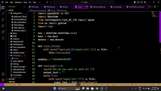 Day : 38 of Create Jarvis in real life With Complete What's App Automation