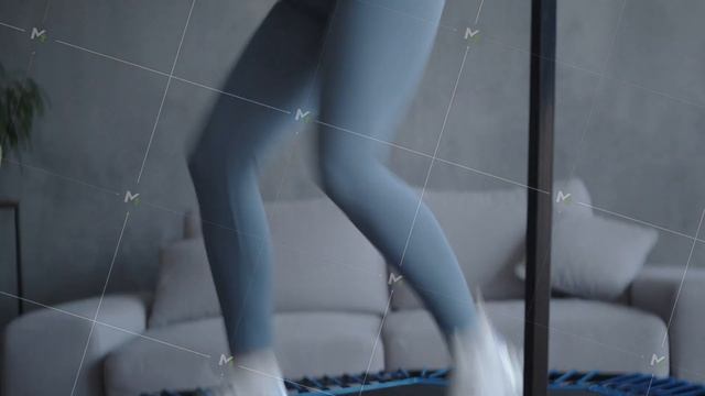 A woman trainer does a home workout on a mini trampoline смотреть онлайн