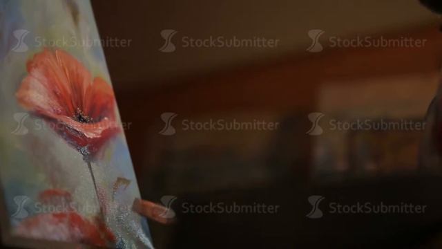 The artist paints a picture