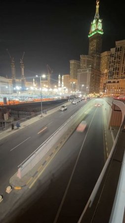 Makkah night car traffic near Haram