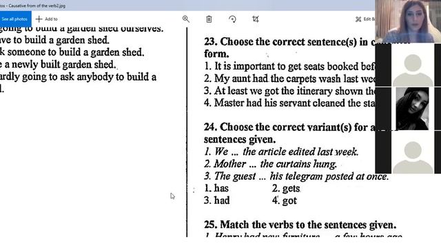 23.01.2021 tarixli ders. Lay-lie/rise-raise/ Complex object/Causative form of the verb смотреть онлайн
