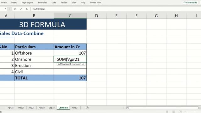 3D Sum Formula in MS Excel. Saving Tons of Time.
