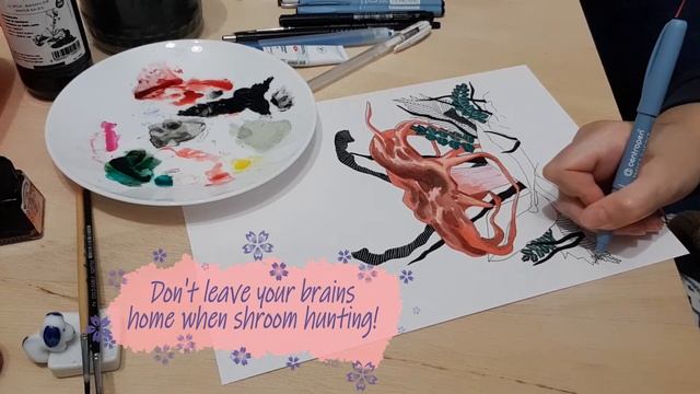 LET'S PAINT MUSHROOMS - ANEMONE STINKHORN - CHILL PAINTING SESH
