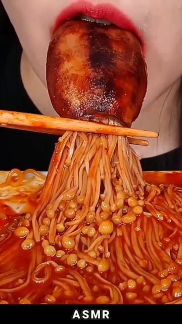 ASMR MUKBANG KOREAN SPICY ENOKI MUSHROOM🍜🍄  MUKBANG
