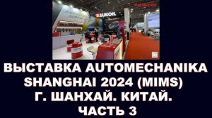 ВЫСТАВКА AUTOMECHANIKA SHANGHAI 2024 (MIMS) Г. ШАНХАЙ. КИТАЙ. ЧАСТЬ 3