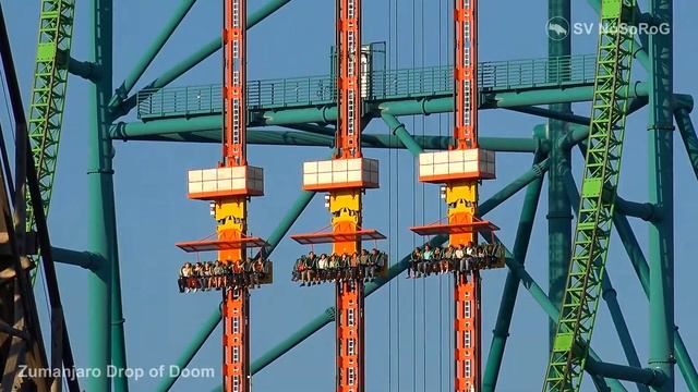 САМЫЙ ВЫСОКИЙ АТТРАКЦИОН СО СВОБОДНЫМ ПАДЕНИЕМ ZUMANJARO DROP OF DOOM СУДЬБОНОСНОЕ ПАДЕНИЕ