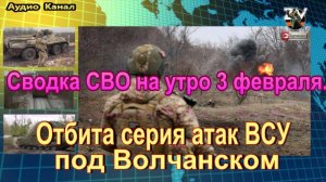 Сводка СВО на утро 3 февраля. Отбита серия атак ВСУ под Волчанском