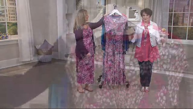 Carole Hochman Abstract Hydrangea Rayon Spandex Lounge Dress Set on QVC