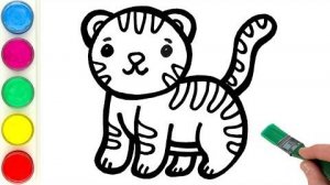 Рисуем тигренка своими руками. Для малышей и начинающих