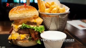 Triple Truffle Burger only at Two Lions Restaurant - Pattaya