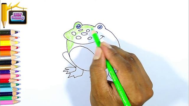 Frog Drawing । Green Frog । Animal Art । Line Art । Sketch । Kids Color Painting । Baby Drawing ।Ar