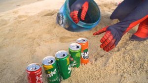 Spider-man Underground: Test Coca Cola, Fanta, Sprite, 7up, Mirinda, Pepsi vs Mentos!
