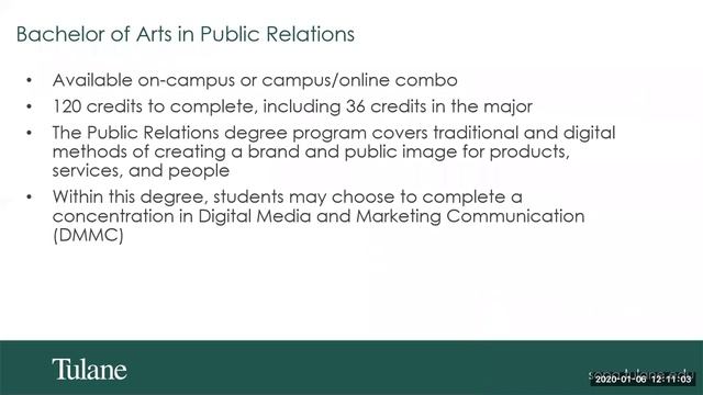 Admissions Webinar: Public Relations and Marketing