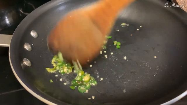 QUICK SPICY GREEN CHILI SEAFOOD MUSHROOM STIR FRY WITH 3 INGREDIENTS