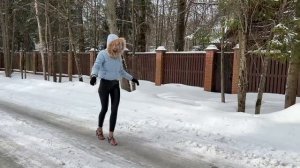 High Heels on Ice, Slippery High Heels, Heels on Ice, Shoes on Ice, High Heels on Snow (# 1226)