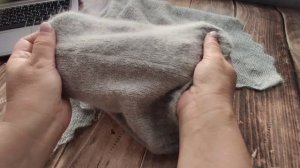 Шапочка-бини и косынка из пуха норки на вязальной машине Нева-5