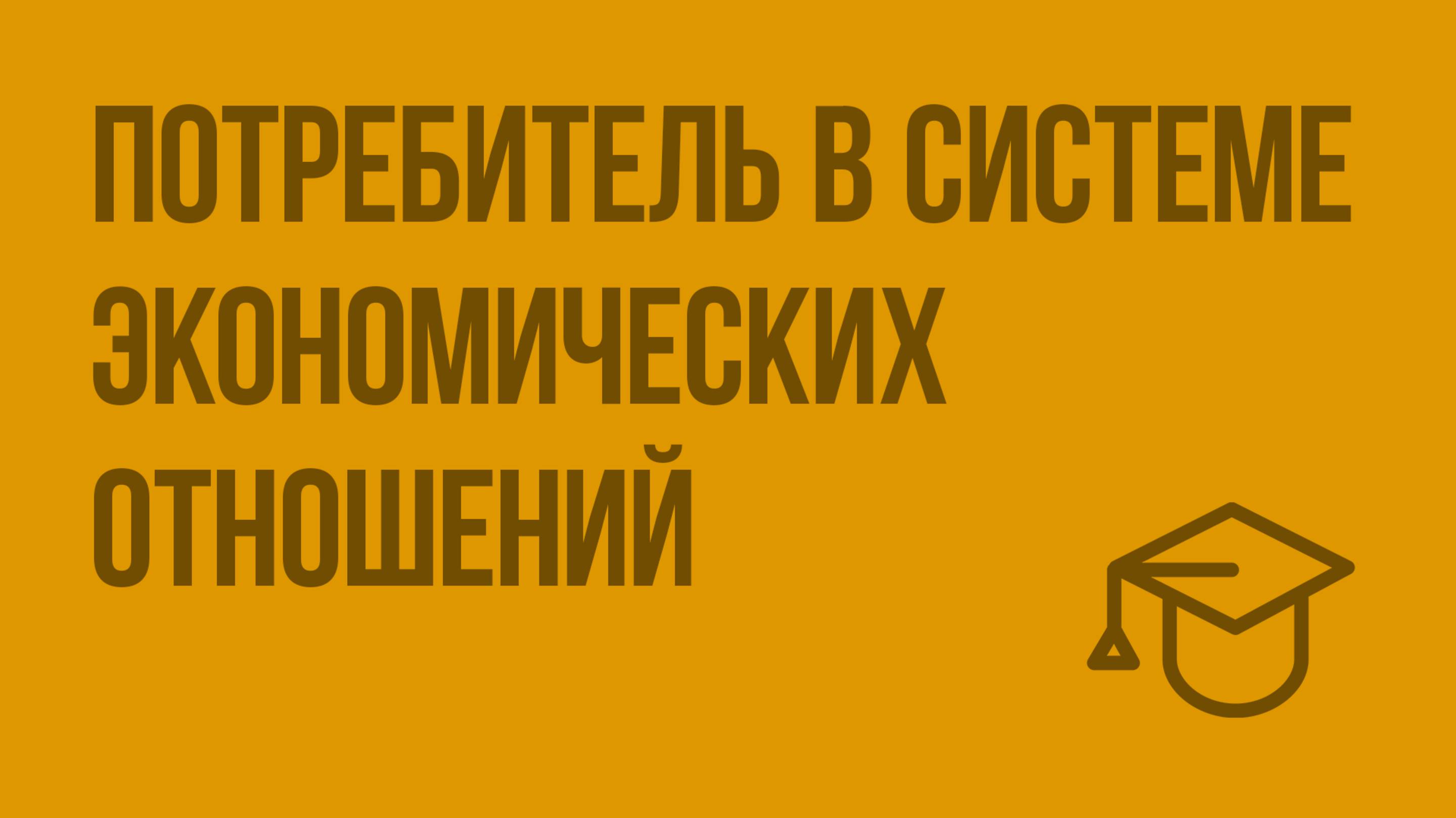 Потребитель в системе экономических отношений. Видеоурок по обществознанию 11 класс