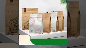 Восьмишовный квадропак крафт с печатью для фасовки чая,ПАКЕТ С ПЛОСКИМ ДНОМ,  RK-1175