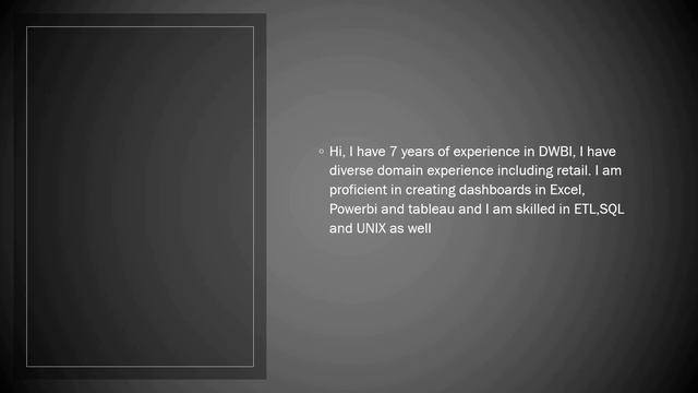 TELL ME ABOUT YOURSELF|IT Interview questions|Data Analyst Interview|Business Analyst Interview