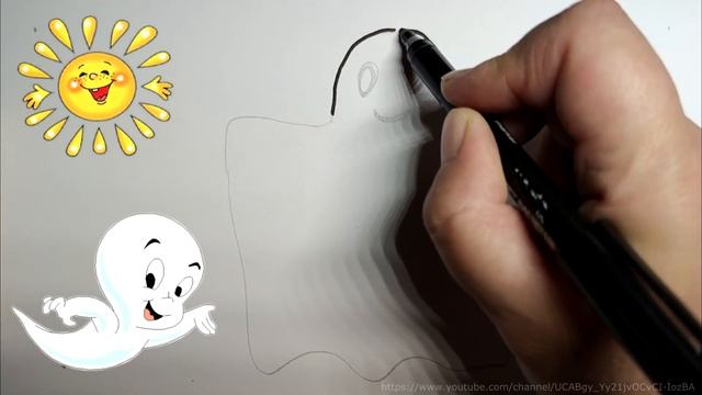 Як намалювати простий малюнок ДОБРИЙ ПРИВИД для дітей/Easy drawing for kids/THE GOOD GHOST смотреть онлайн