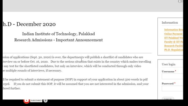 Admission to Ph.D - December 2020||NO WRITTEN TEST/ONLY INTERVIEW ||FELLOWSHIP AVAILABLE😀