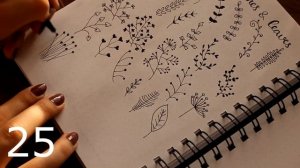 50 идей для оформления BULLET JOURNAL Цветочные дудлы