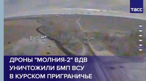 Дроны "Молния-2" ВДВ уничтожили БМП ВСУ в курском приграничье